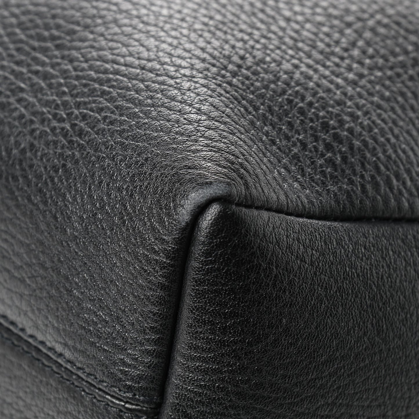 Grainy Leather Calfskin Hobo Black