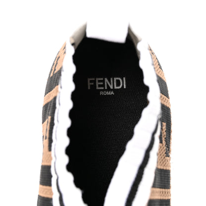 Fendi Stretch Yarn FF Stiff Band Rockoko Sneakers 36 Black White Tobacco 8 of 9
