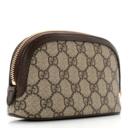 Gucci GG Supreme Monogram Textured Calfskin Web Medium Ophidia Cosmetic Case Beige Ebony New Acero 4 of 8