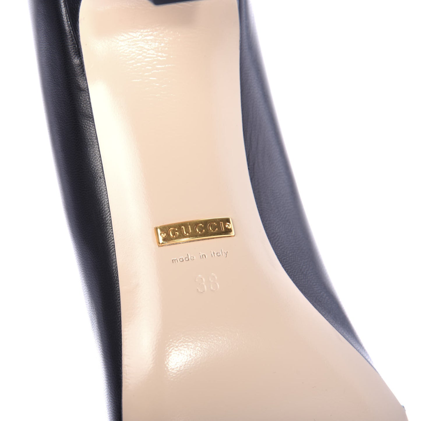 Malaga Kid Half Moon GG Square Toe Pumps 38 Black