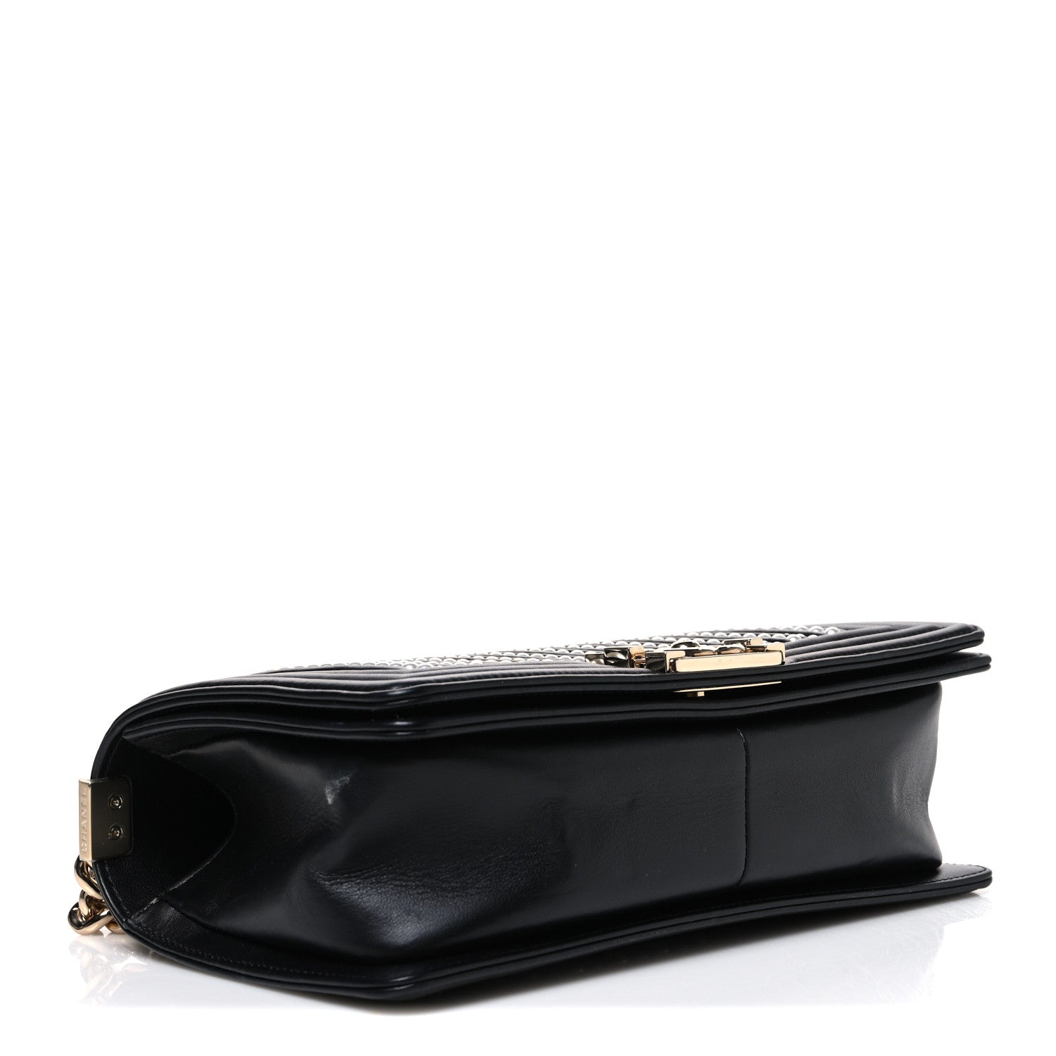 Chanel Calfskin Pearl Medium Chanel Pearls Boy Flap Black 4 of 11