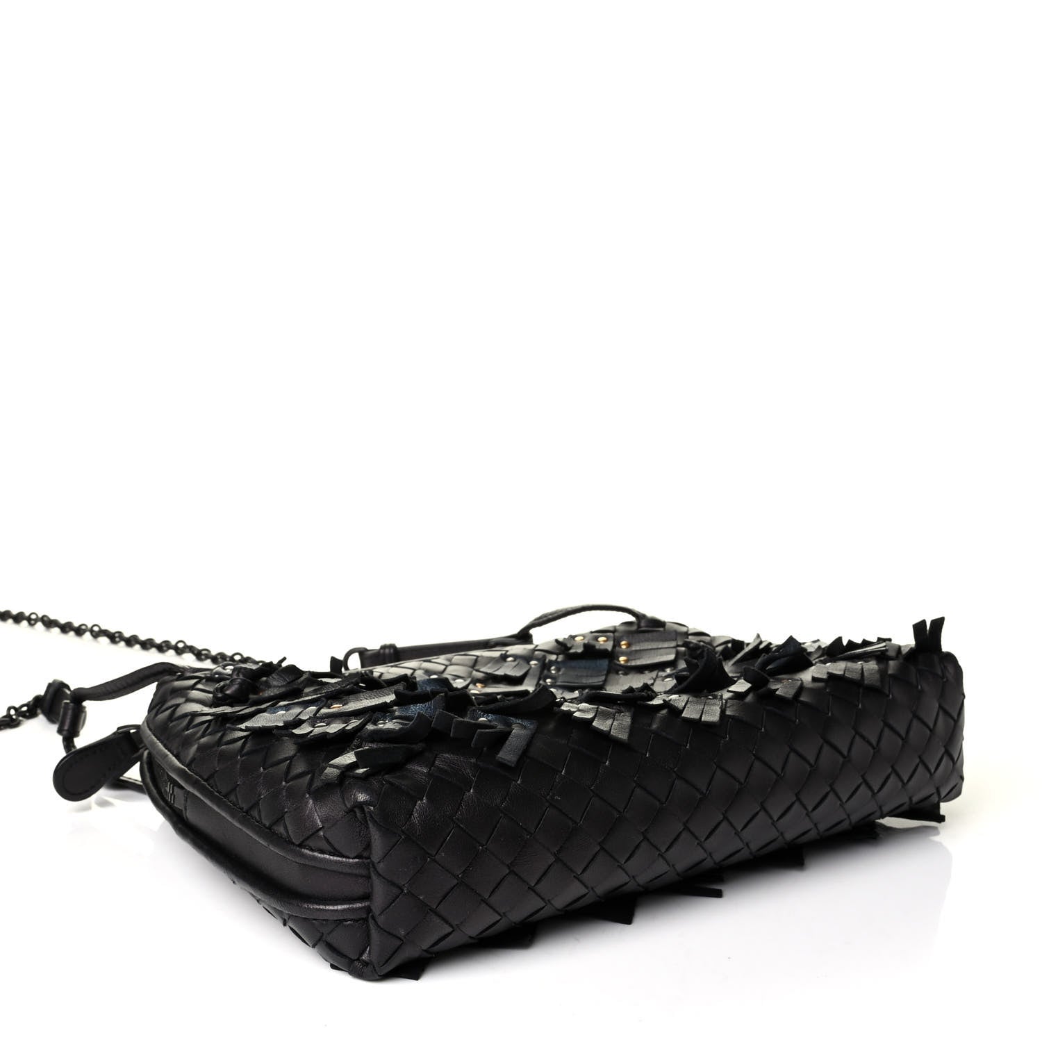 Bottega Veneta Nappa Intrecciato Fringe Studded Nodini Crossbody Messenger Multicolor 3 of 7