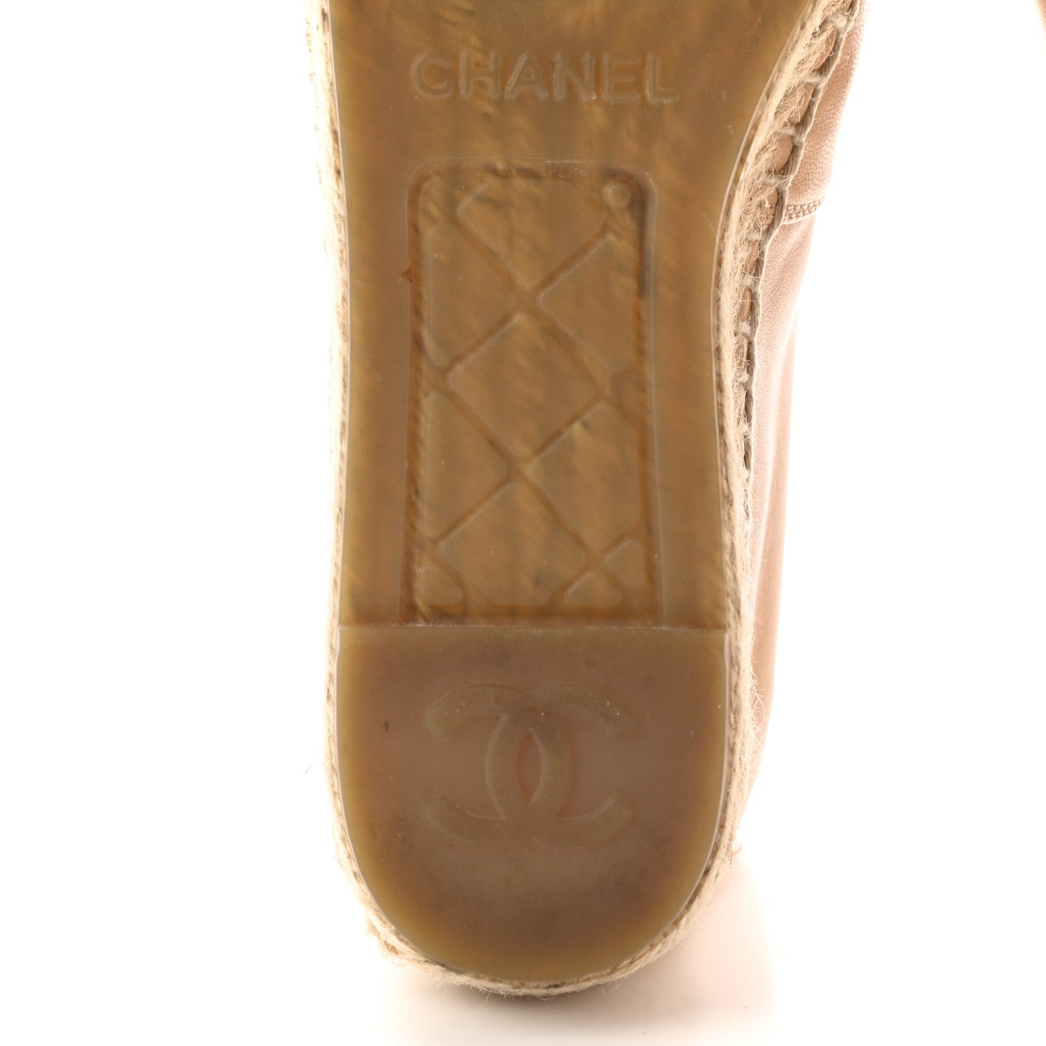 Chanel Lambskin CC Espadrilles 36 Beige Black 7 of 12