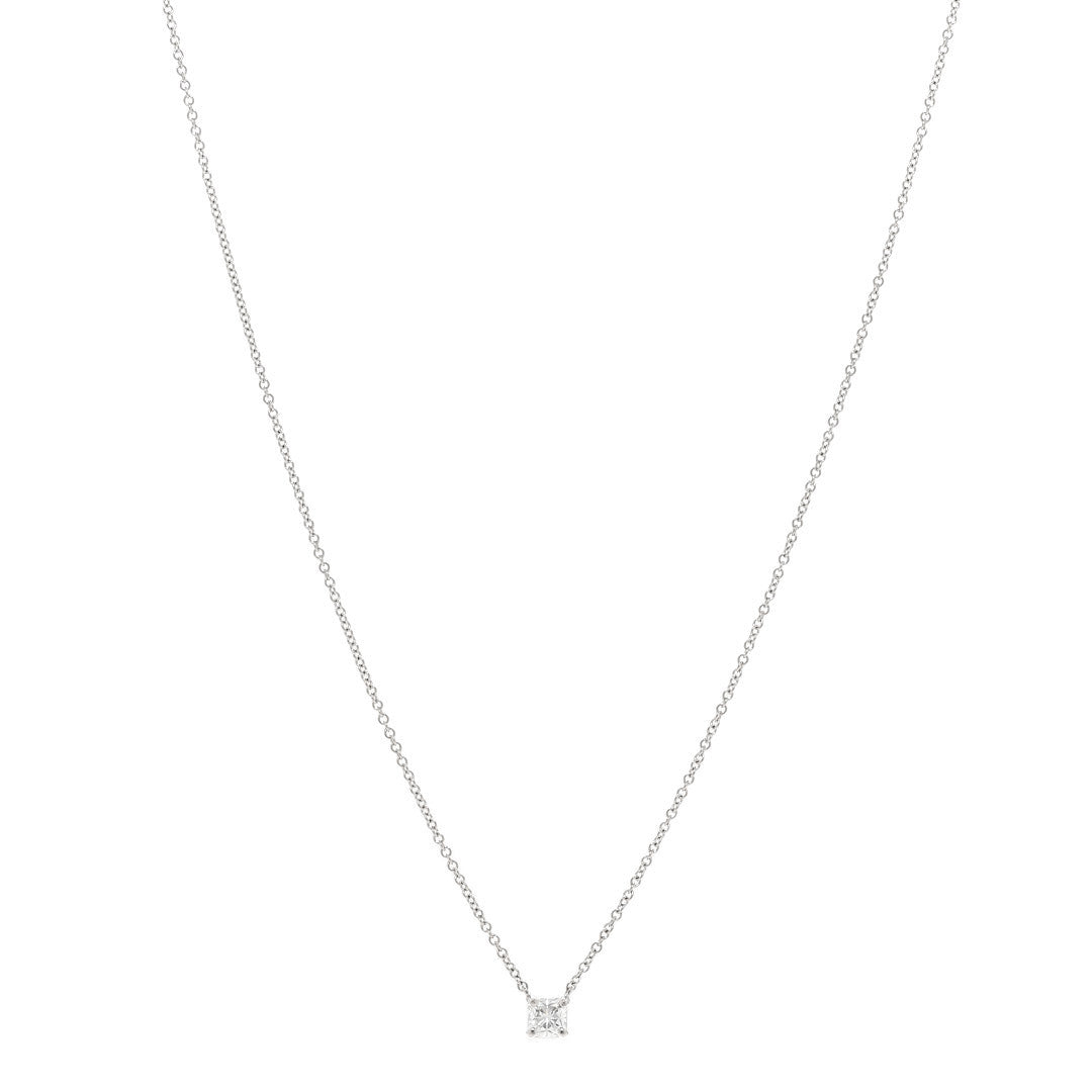 Tiffany Platinum Diamond .34ct True Cut Pendant Necklace 1 of 6