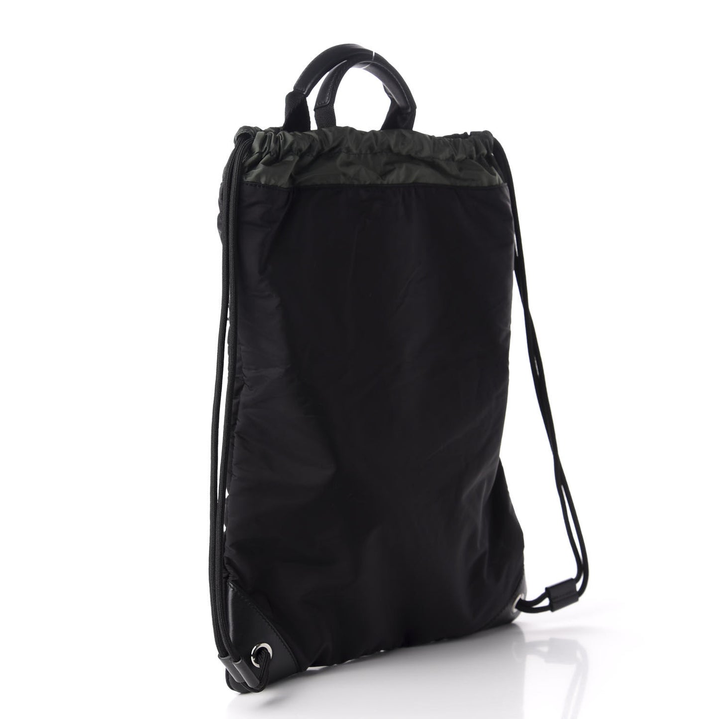 Nylon Dog Patch Drawstring Backpack Black
