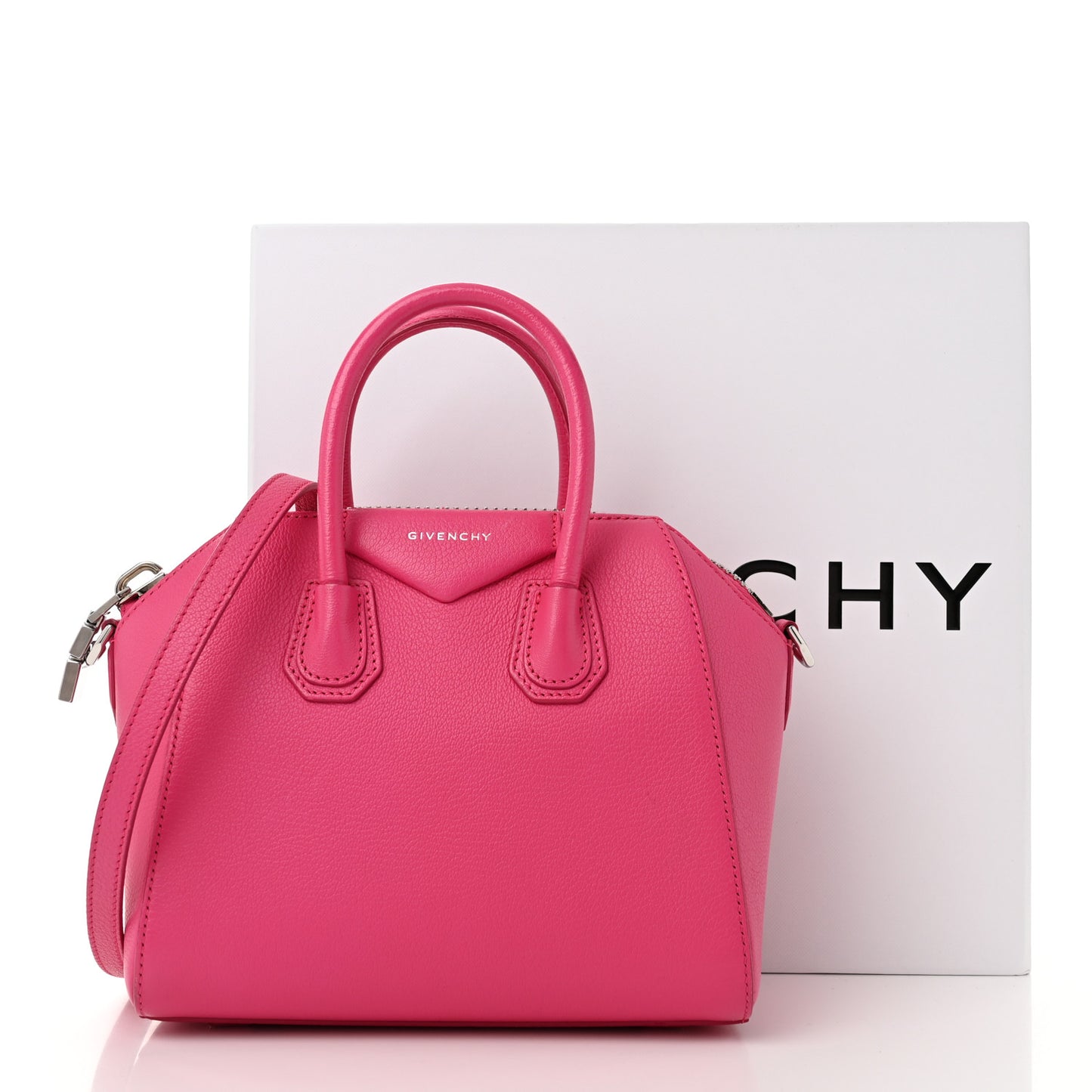 Sugar Goatskin Mini Antigona Neon Pink