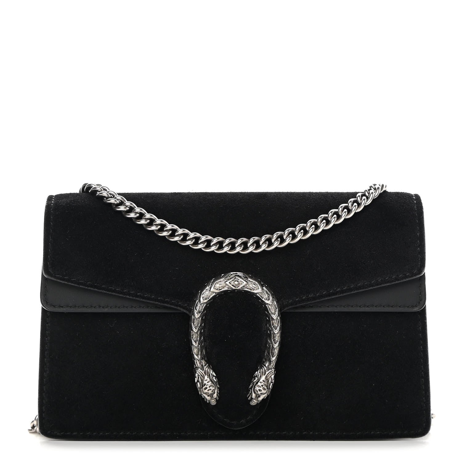Gucci Suede Super Mini Dionysus Shoulder Bag Black 1 of 11
