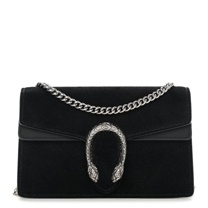 Gucci Suede Super Mini Dionysus Shoulder Bag Black 1 of 11
