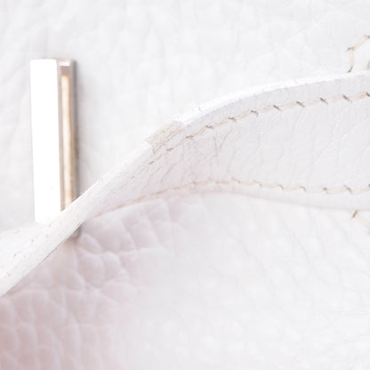 Hermes Toile Taurillon Clemence Birkin 35 White 12 of 41