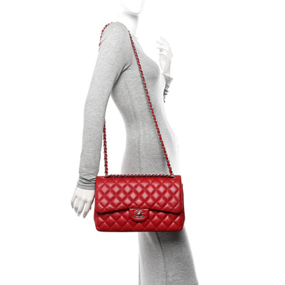 Chanel Lambskin Quilted Jumbo Double Flap Red 2 of 11