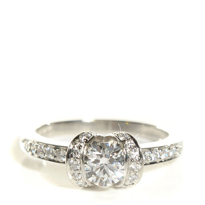 Tiffany Platinum .96 Carat Diamond Round Ribbon Engagement Ring 6.25 1 of 4