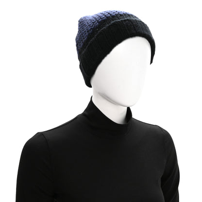 Chanel Cashmere CC Shooting Star Beanie Hat Navy Black 2 of 6