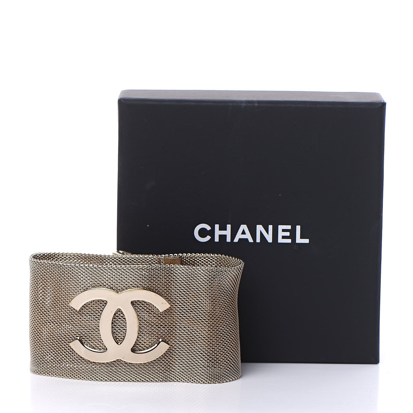 Metal Mesh CC Bracelet Gold