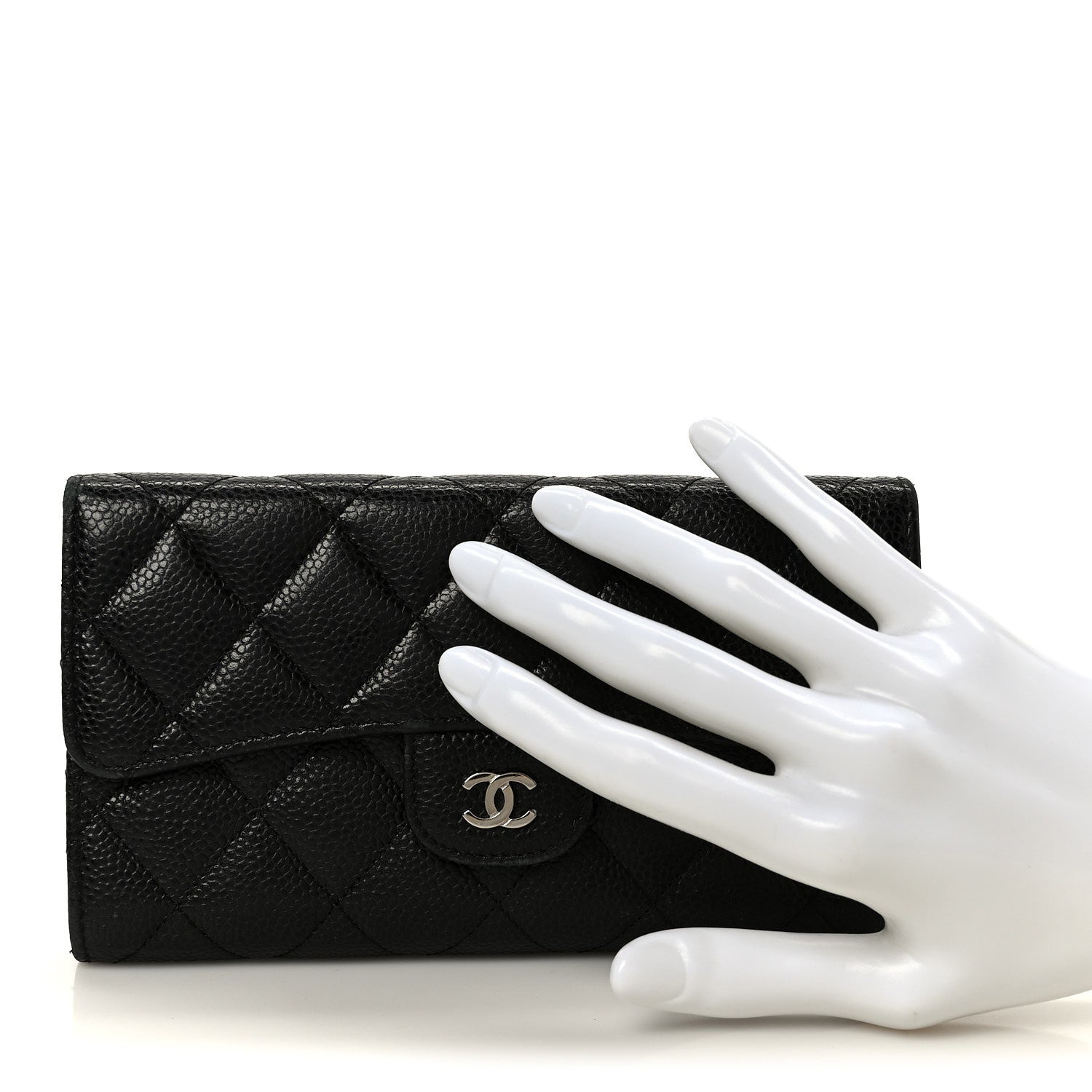 Chanel Caviar Quilted Large Flap Wallet Black 2 of 11