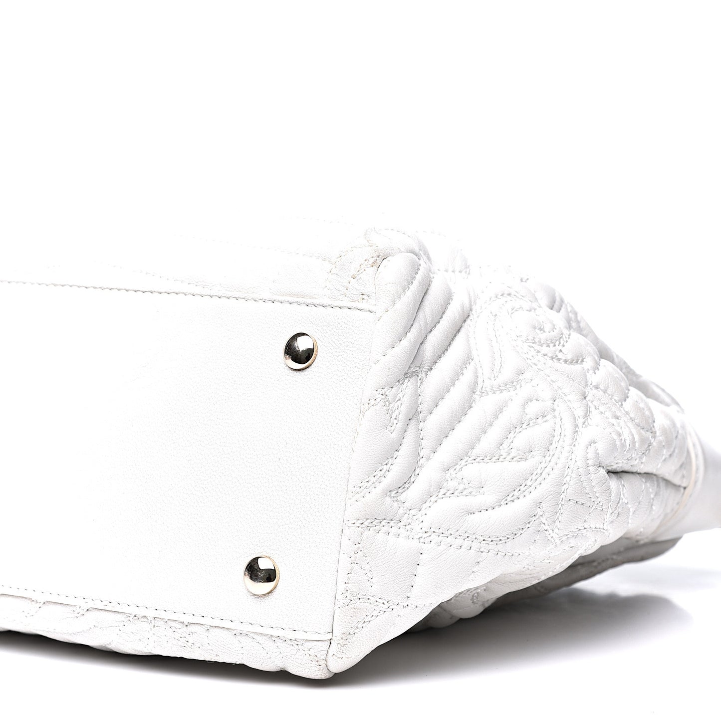 Nappa Barocco Quilted Vanitas Talia Shoulder Bag White