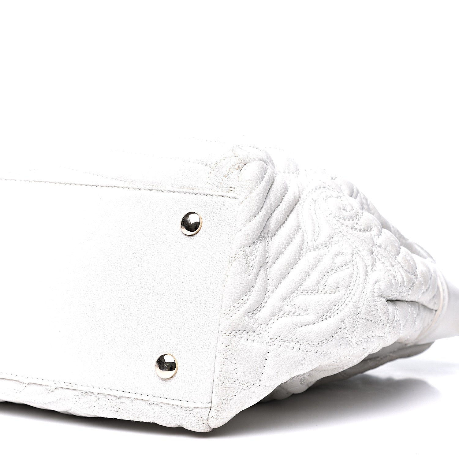 Versace Nappa Barocco Quilted Vanitas Talia Shoulder Bag White 8 of 15