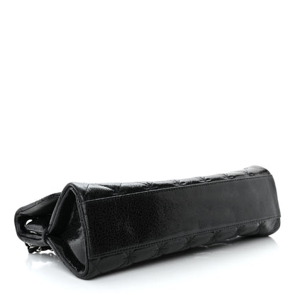 Chanel Glazed Crackled Calfskin Mademoiselle Flap Black 4 of 13