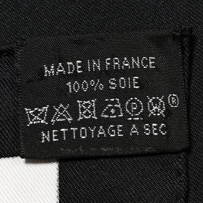 Hermes Silk Brides de Gala Nano Scarf 20 Black White Or 3 of 4