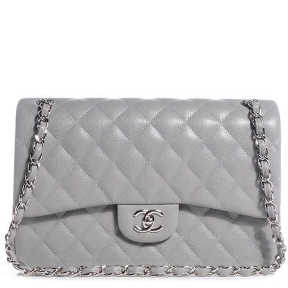 Chanel Caviar Jumbo Double Flap Grey 1 of 8