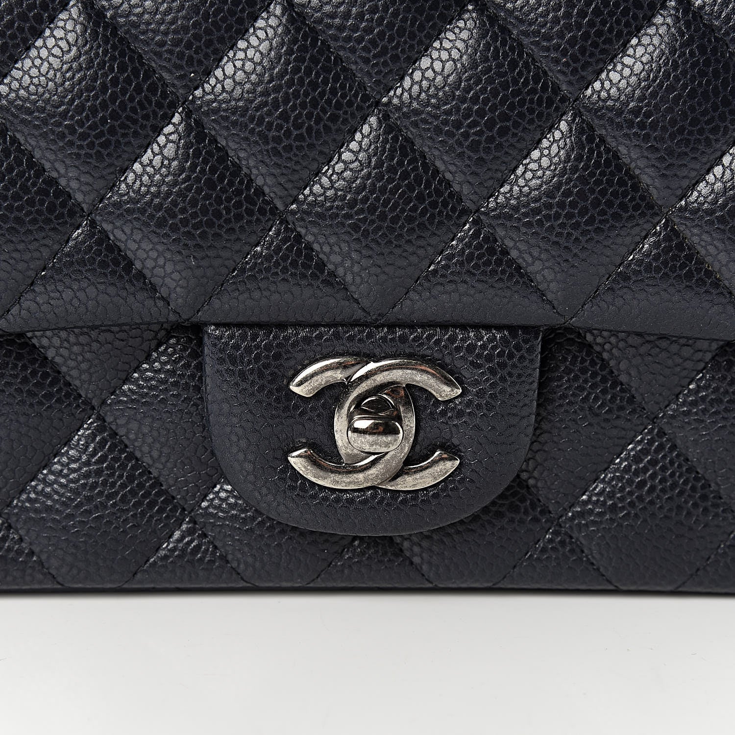 Chanel Iridescent Caviar Quilted Mini Rectangular Flap Navy Blue 8 of 11