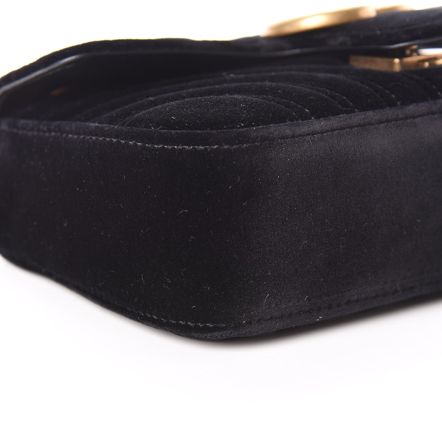 Velvet Matelasse Mini GG Marmont Shoulder Bag Black