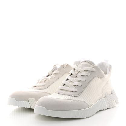 Hermes Suede Goatskin Bouncing Sneakers 41 White 3 of 8