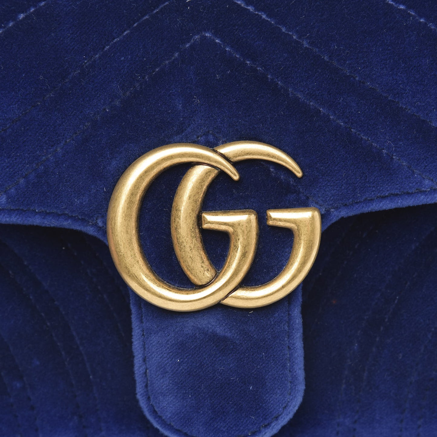 Velvet Matelasse Mini GG Marmont Shoulder Bag Cobalt Blue