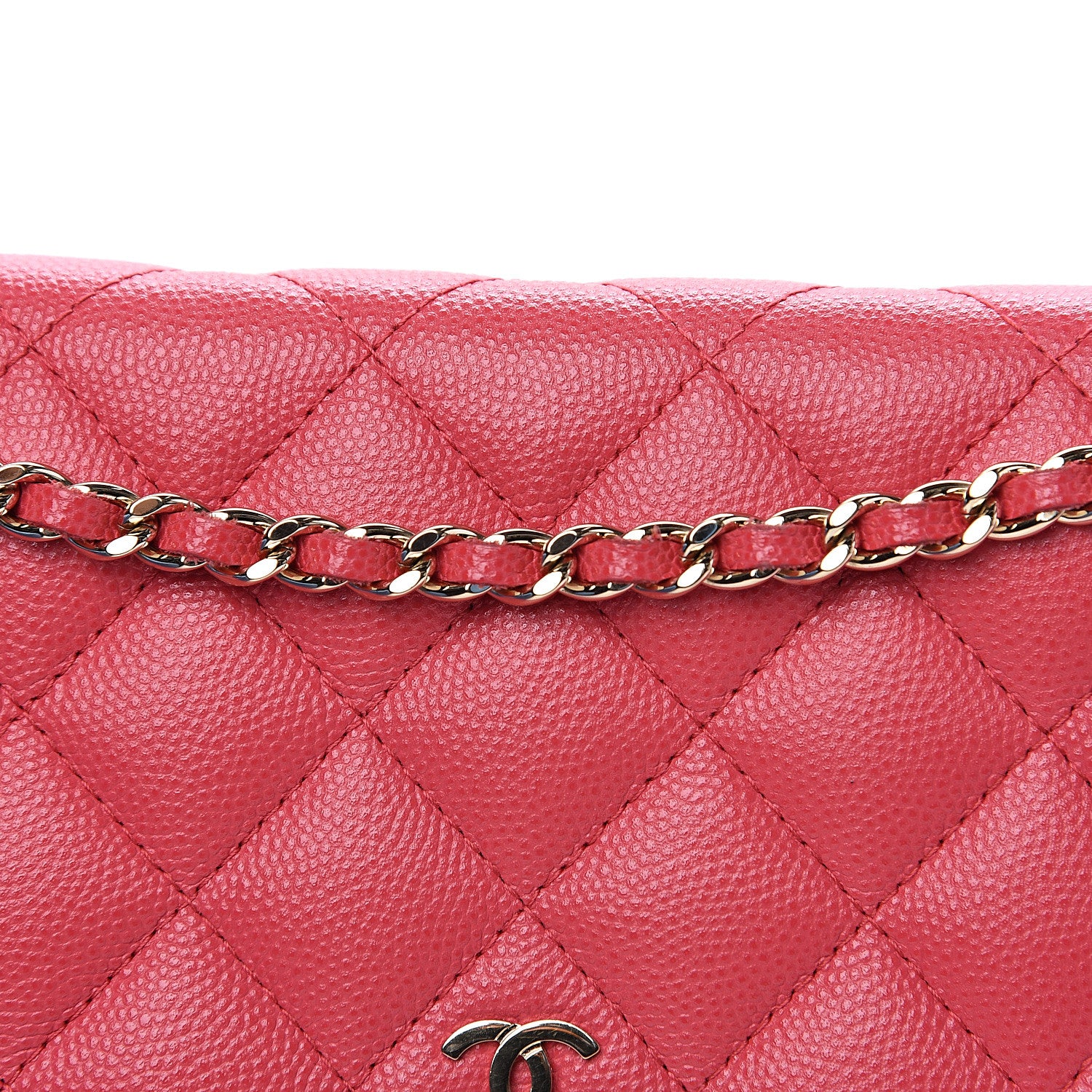 Chanel Caviar Quilted Wallet on Chain WOC Pink 8 of 11