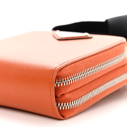 Prada Saffiano Phone Crossbody Pouch Papaya 11 of 14