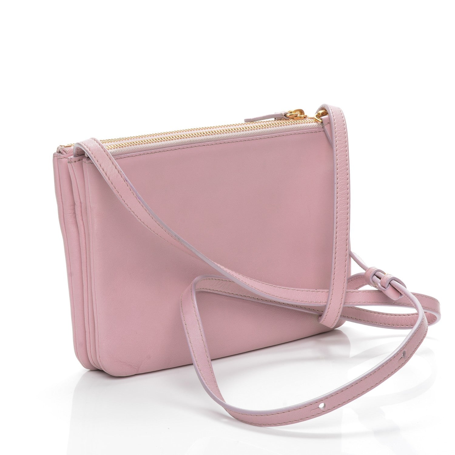 Celine Lambskin Small Trio Crossbody Bag Pink 3 of 14
