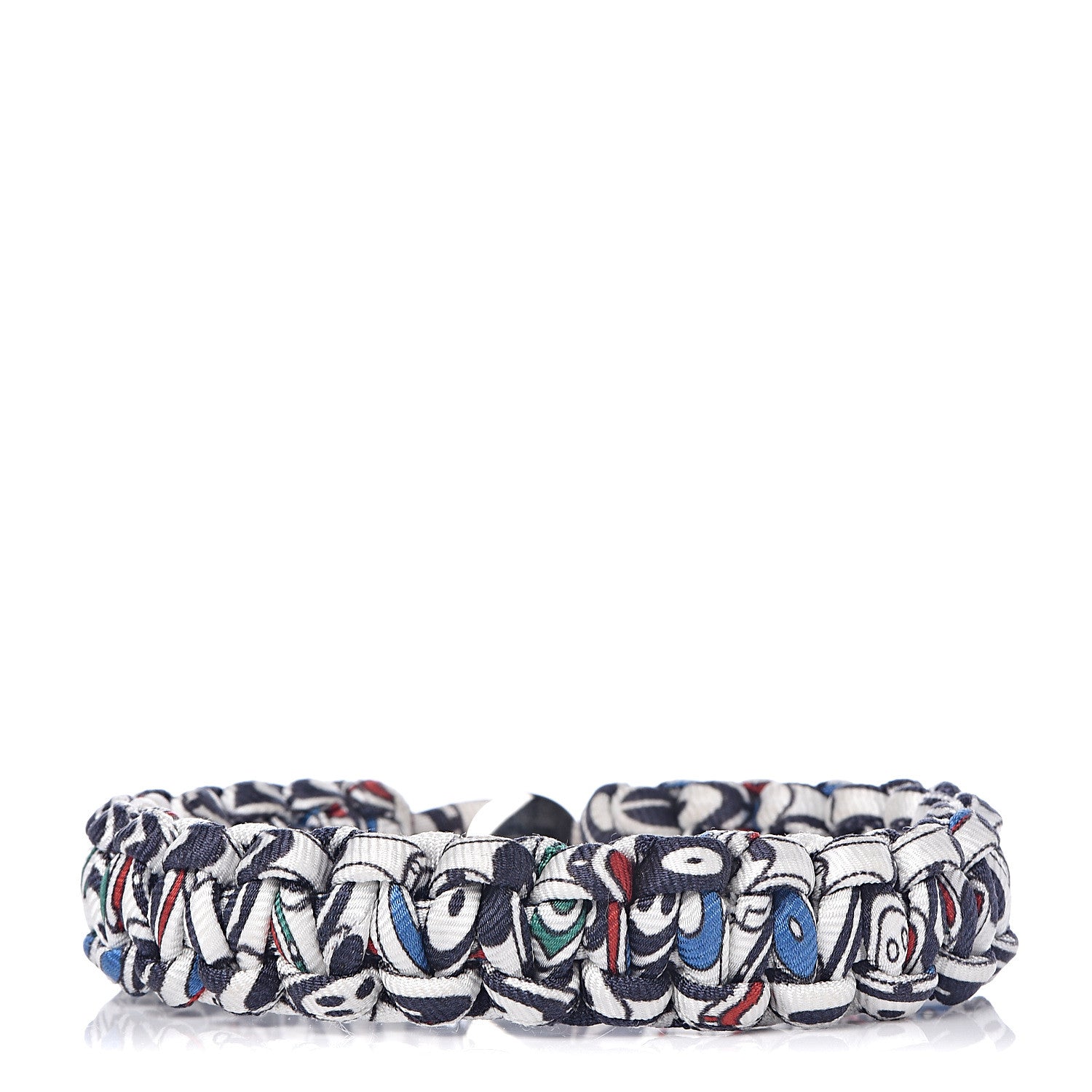 Hermes Silk Twill Kid Bracelet White Multicolor 3 of 4