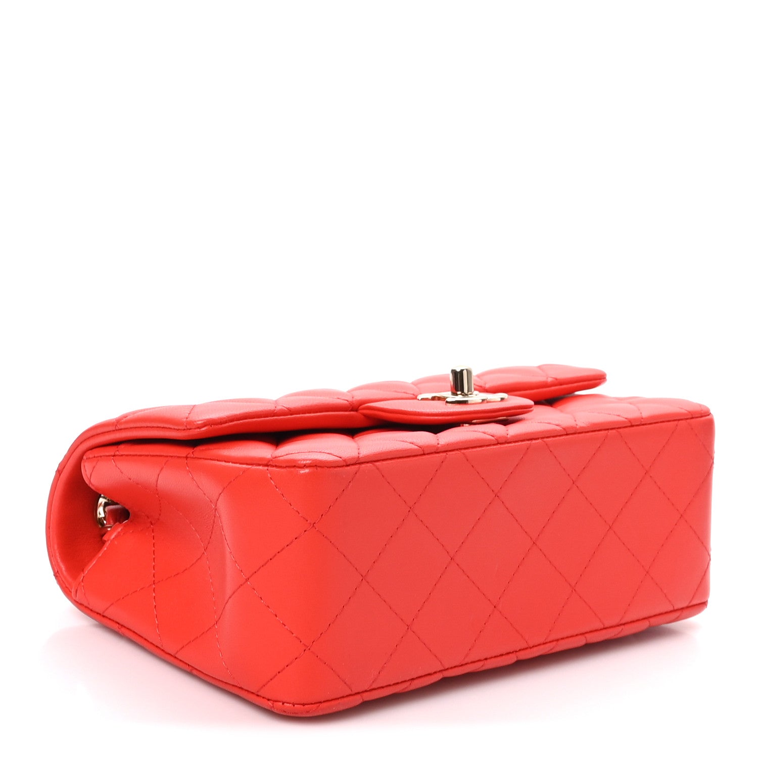 Chanel Lambskin Quilted Mini Rectangular Flap Red 4 of 10