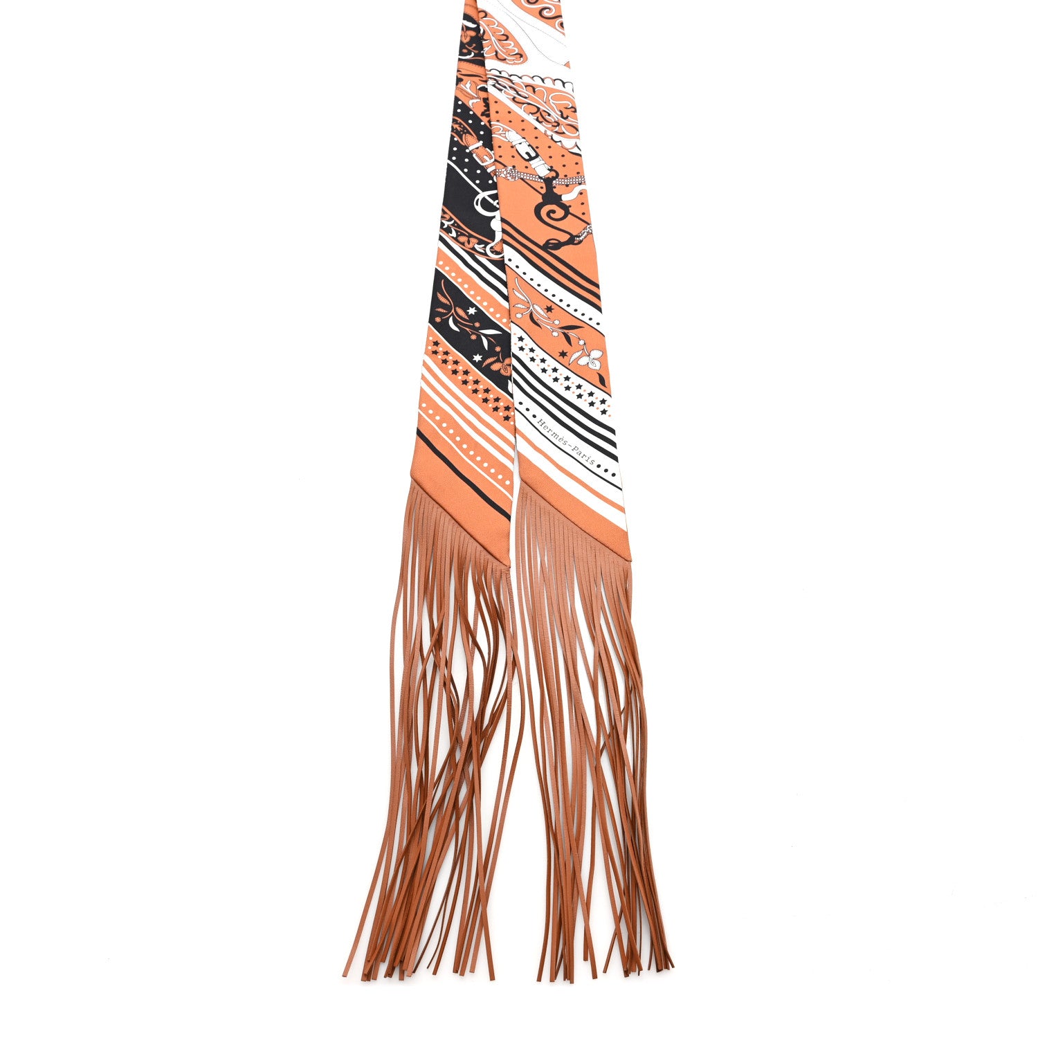 Hermes Silk Festival Des Amazones Bandana Fringed Barenia 2 of 4