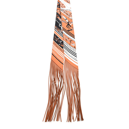 Hermes Silk Festival Des Amazones Bandana Fringed Barenia 2 of 4