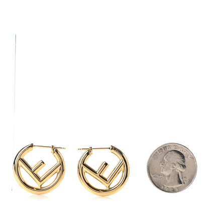 Fendi Metal FF Hoop Earrings Gold 2 of 5