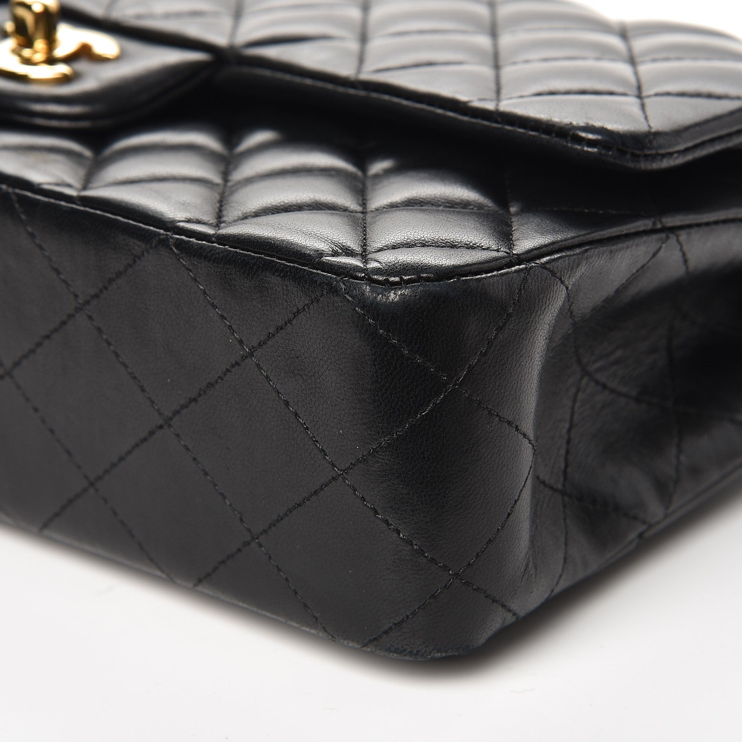 Chanel Lambskin Quilted Medium Double Flap Black 13 of 15