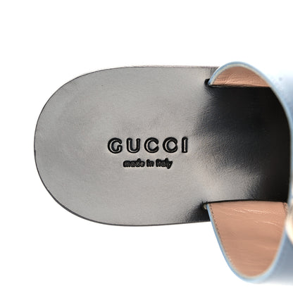 Gucci Calfskin GG Marmont Thong Sandals 35.5 Porcelain Light Blue 7 of 8
