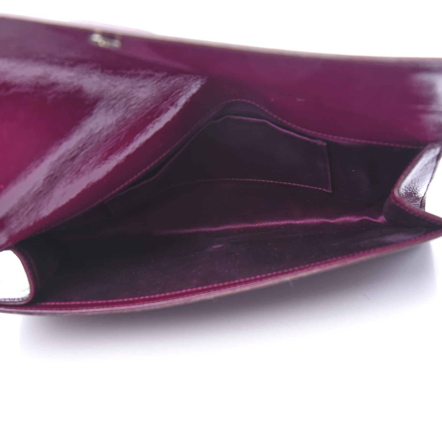 Saint Laurent Textured Patent Monogram Large Belle De Jour Clutch Burgundy 5 of 8