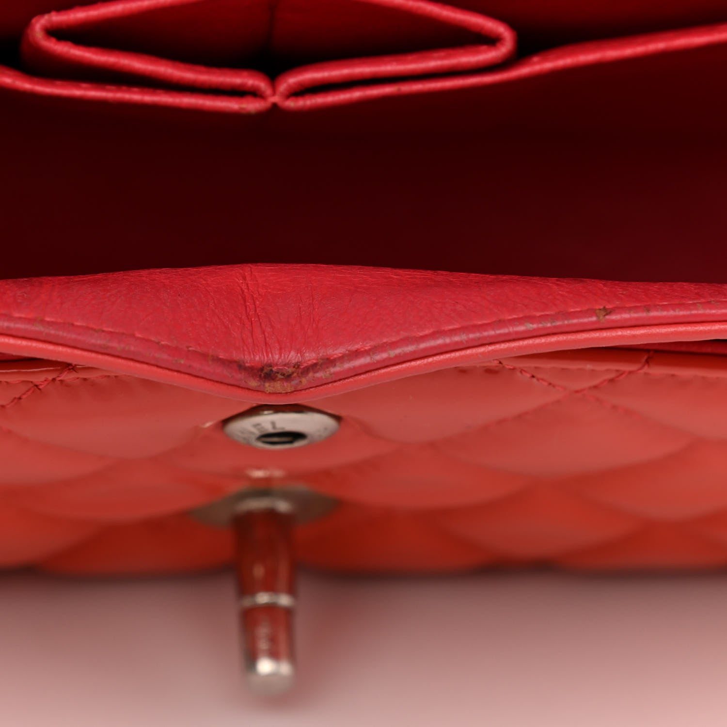 Chanel Patent Calfskin Quilted Medium Double Flap Red 12 of 17