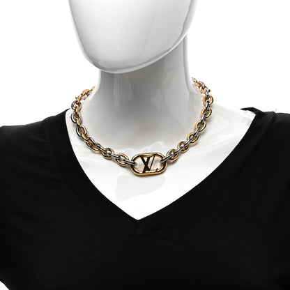 Louis Vuitton Metal Everyday LV Chain Necklace Gold Silver 1 of 5