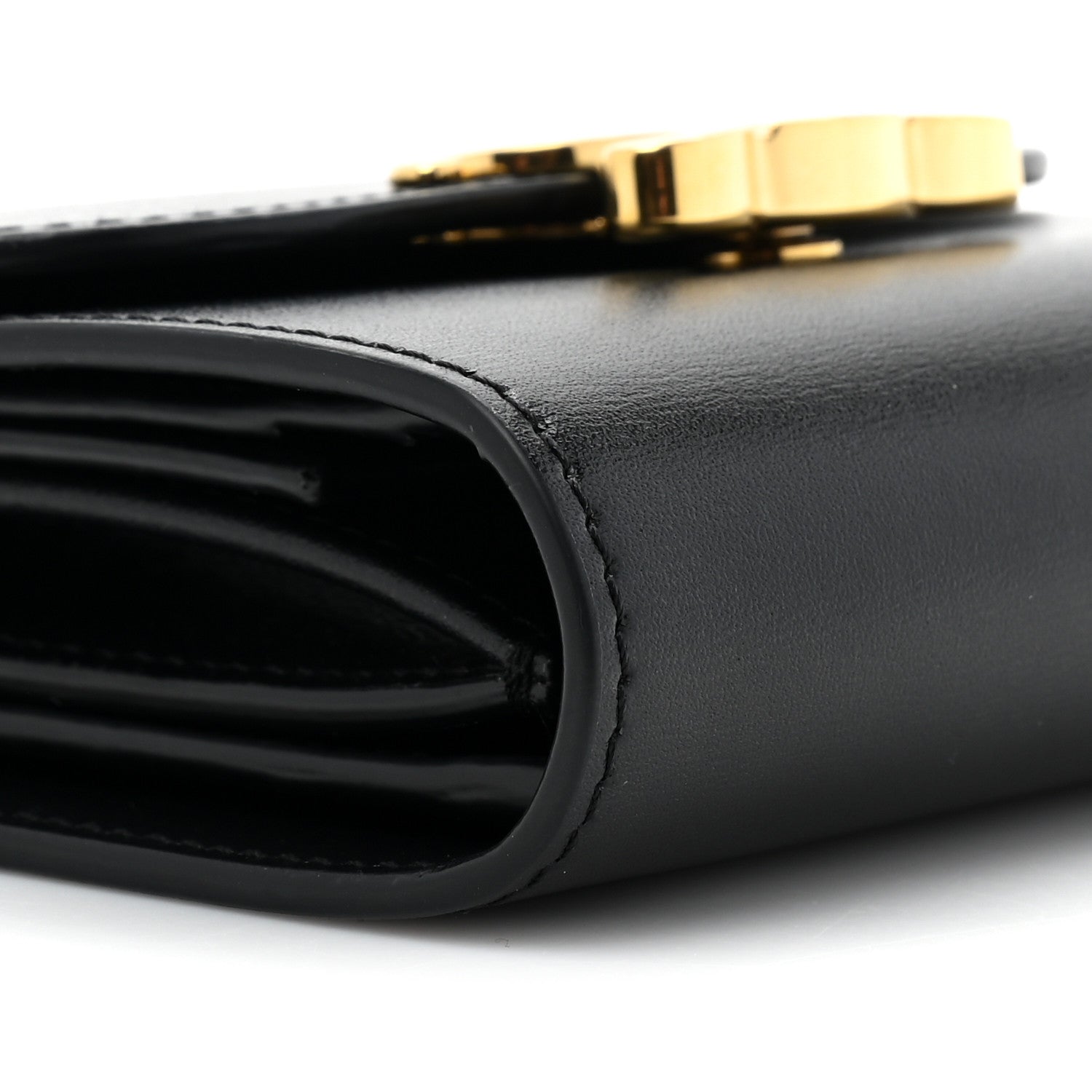 Celine Shiny Calfskin Small Triomphe Wallet Black 11 of 12
