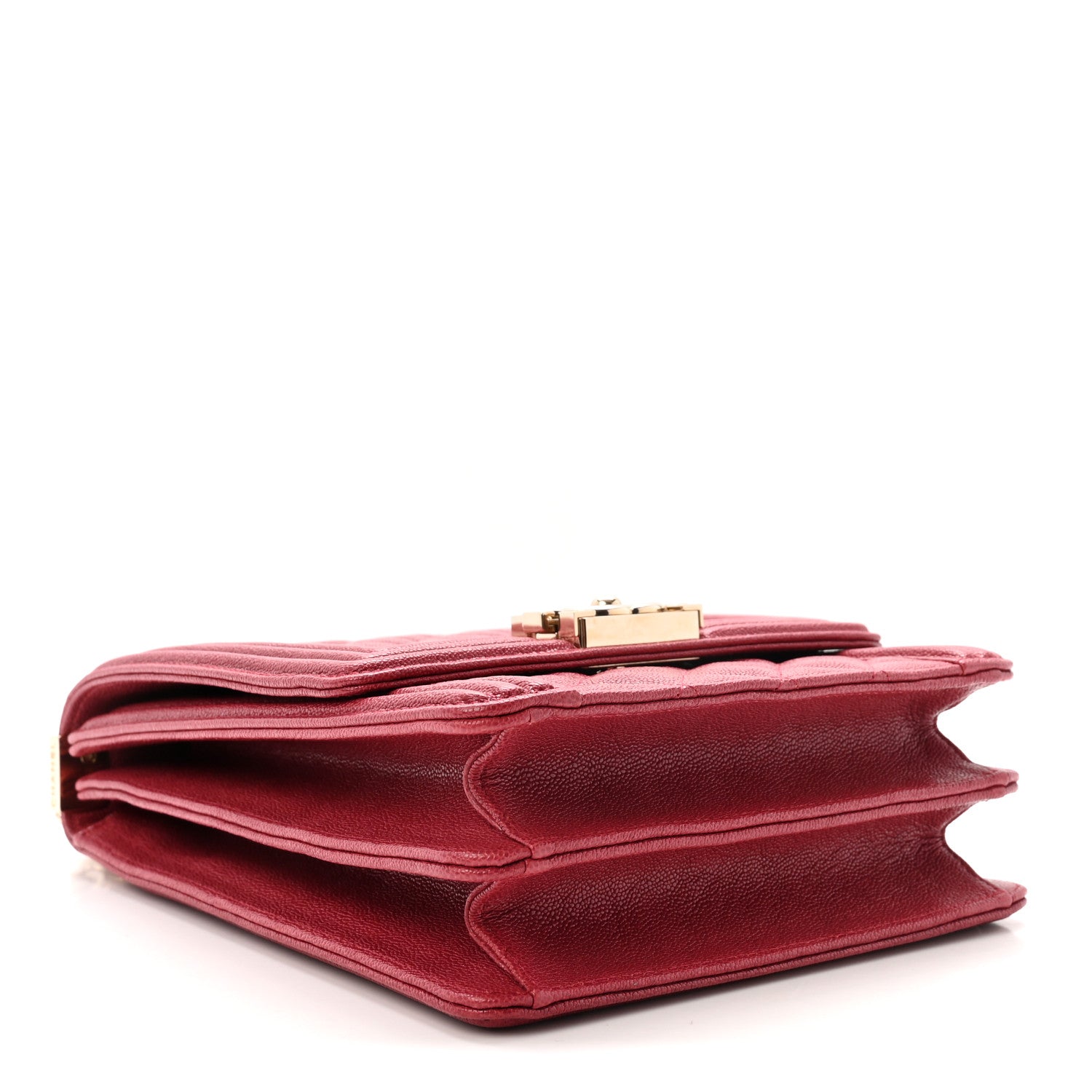 Chanel Caviar Quilted North South Boy Flap Red 4 of 10