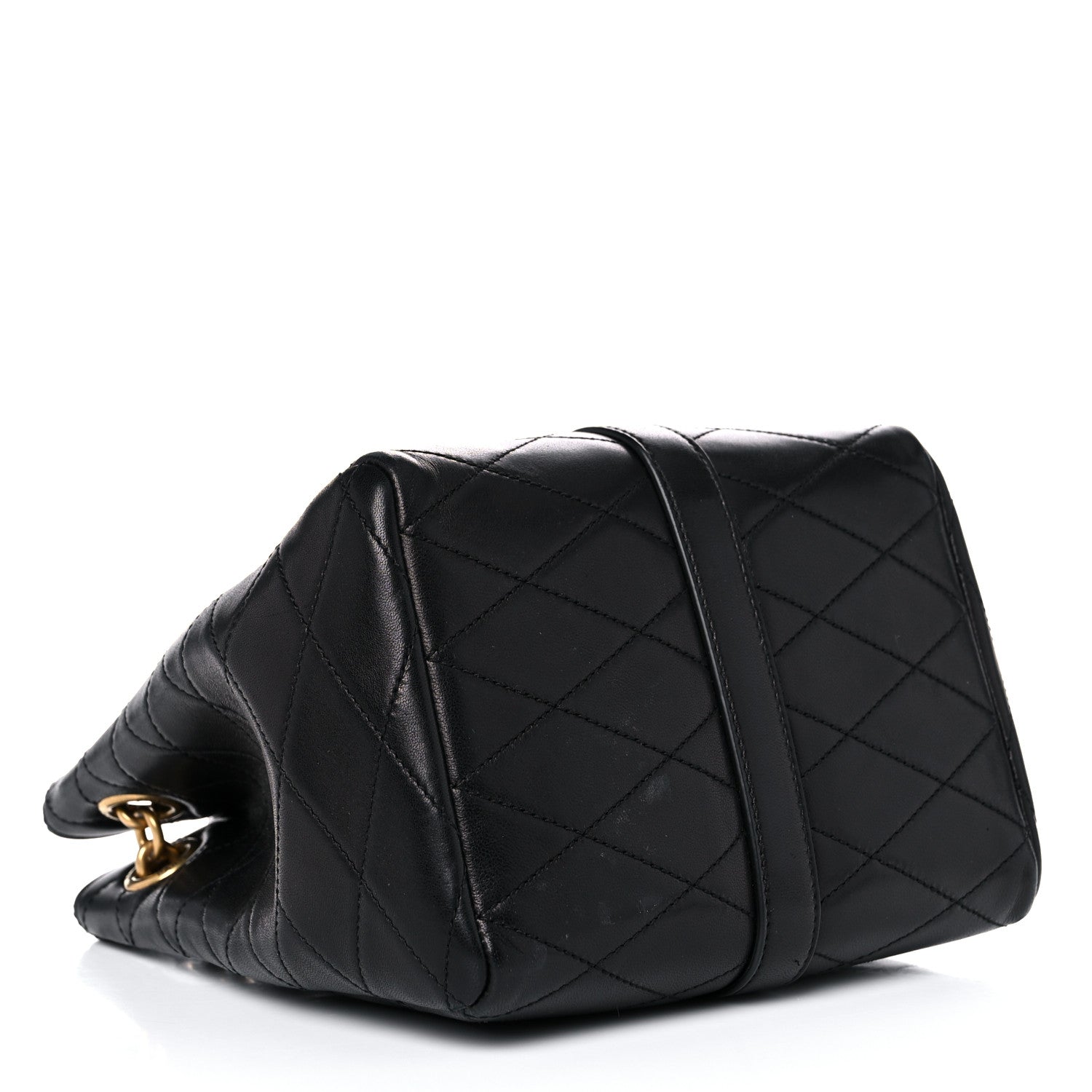 Saint Laurent Lambskin Quilted Mini Le Maillon Bucket Bag Black 4 of 12