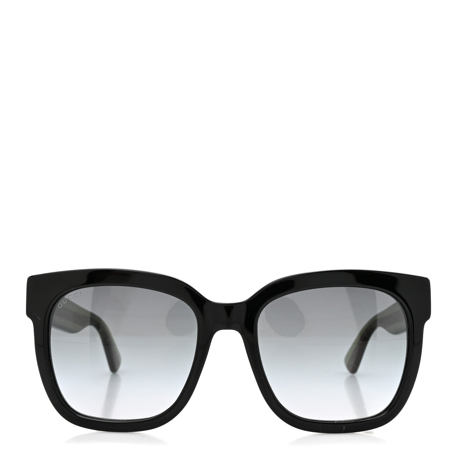 Gucci Acetate Square Frame Web Glitter Sunglasses GG0034SN Black Green 2 of 8