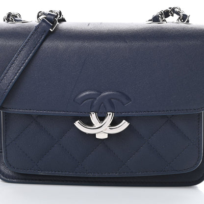 Chanel Goatskin Quilted Small CC Box Flap Navy 8 of 14