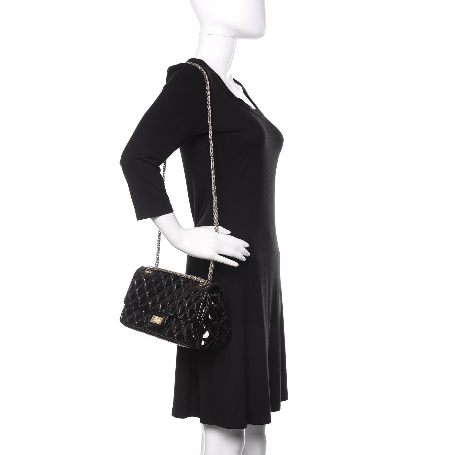 Chanel Patent Quilted Small Accordion 2.55 Reissue Flap Dark Brown 2 of 10