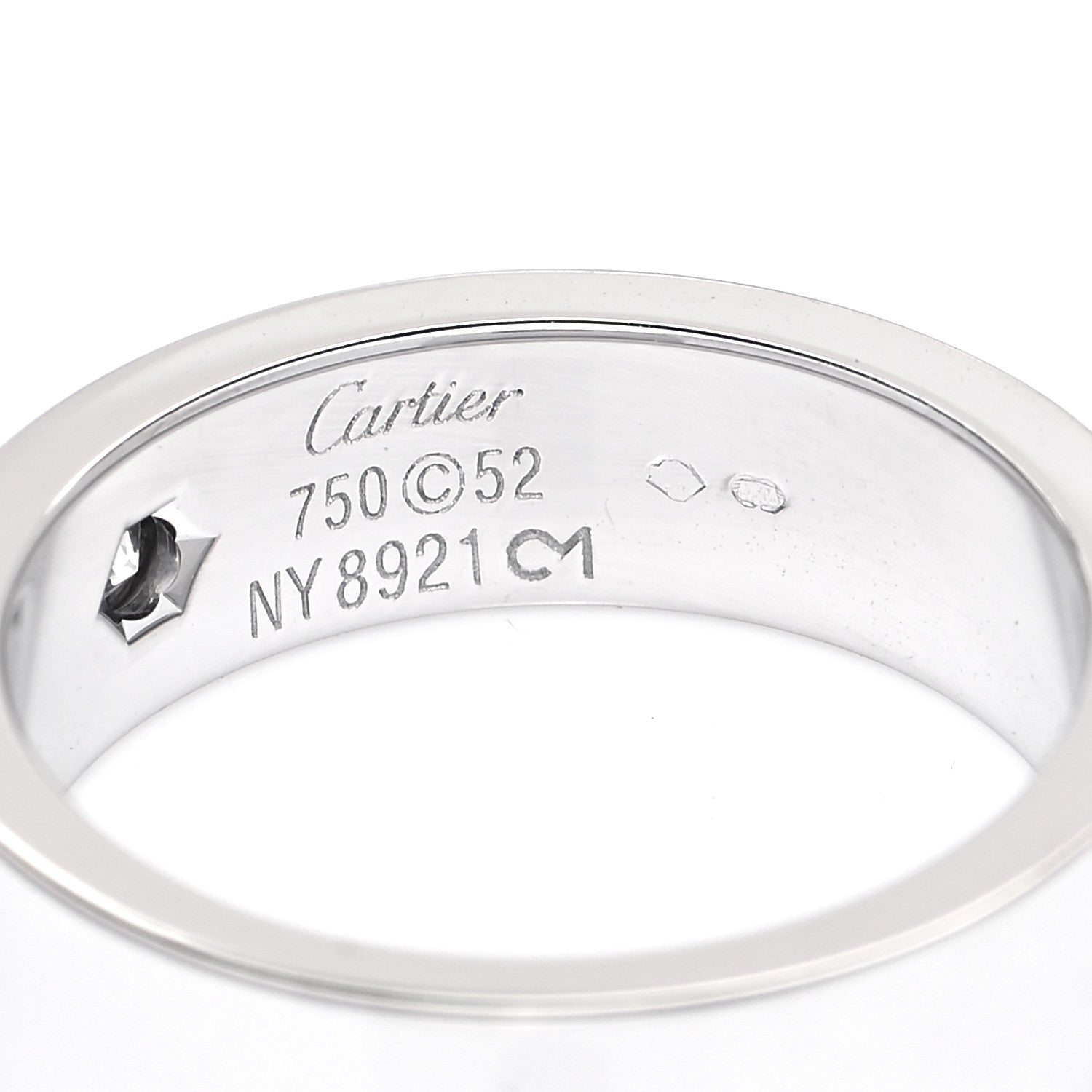 Cartier 18K White Gold Diamond 5.5mm Christmas LOVE Ring 52 6 4 of 4