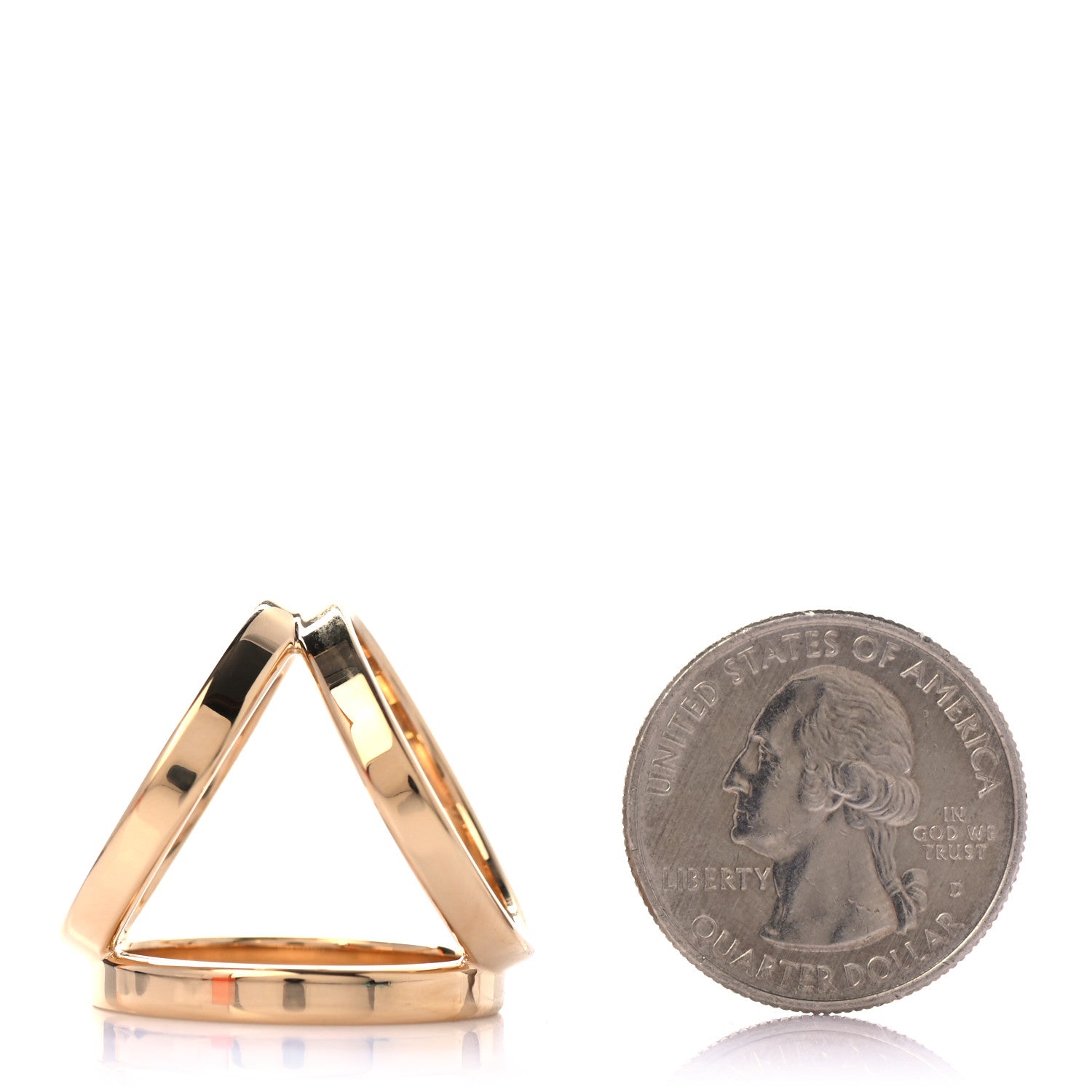 Hermes Permabrass Rose Gold Plated Trio Scarf Ring 2 of 5