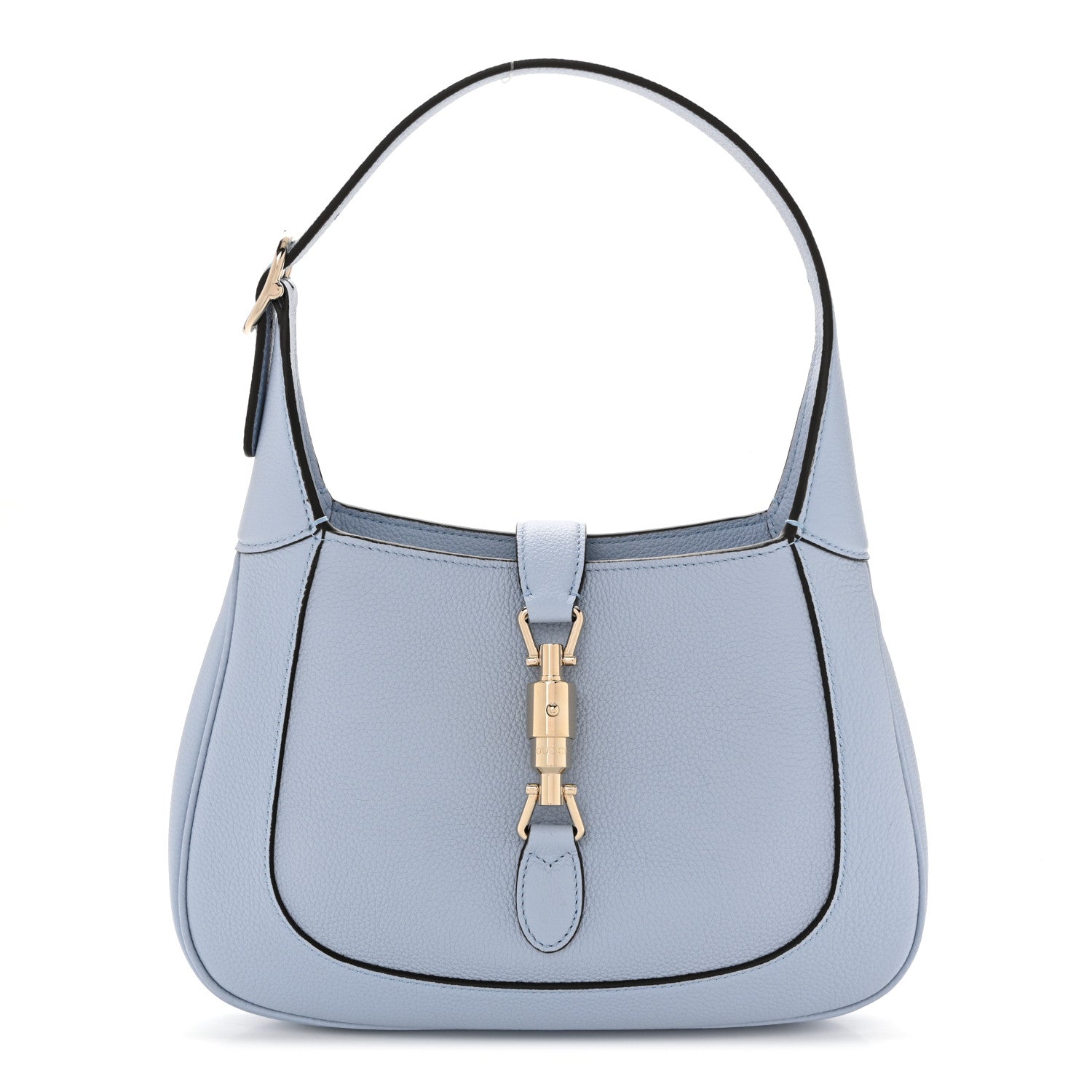 Gucci Grained Calfskin Web Medium Jackie 1961 Hobo Light Blue 1 of 10
