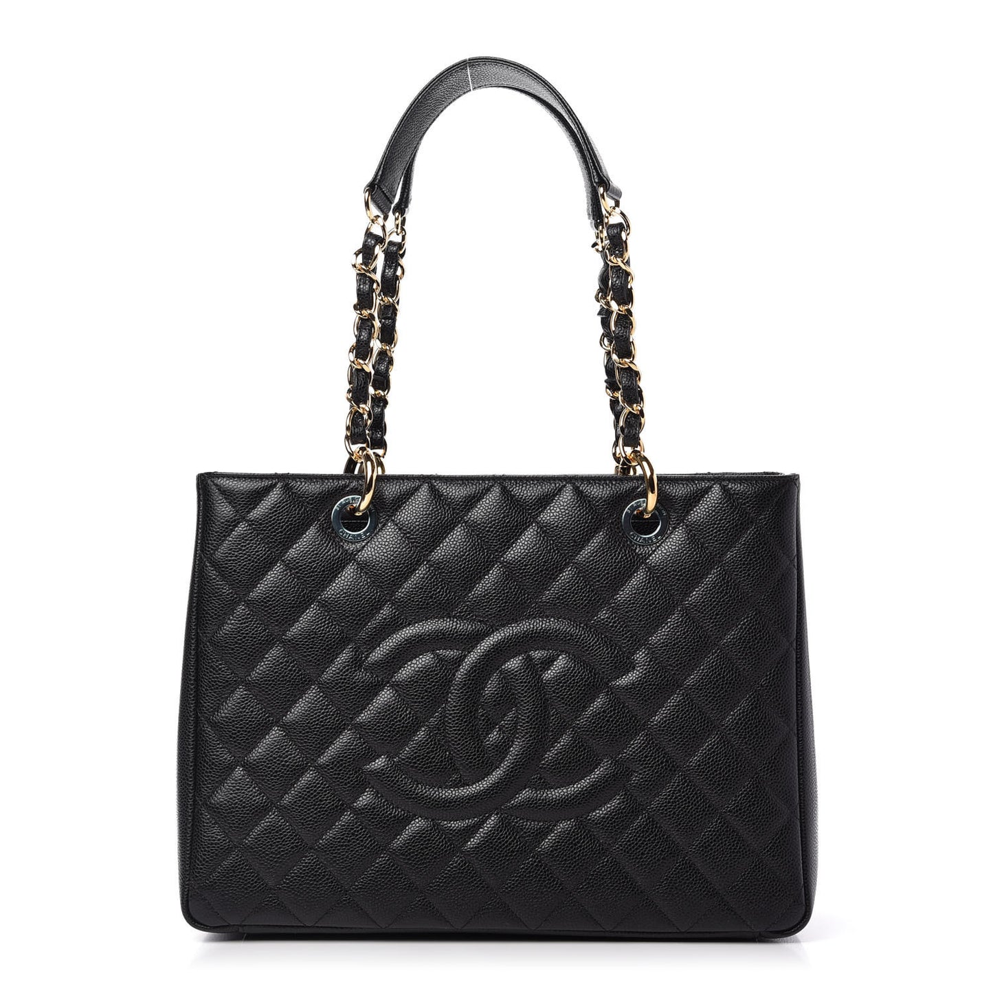 Caviar Quilted Grand Shopping Tote GST Black